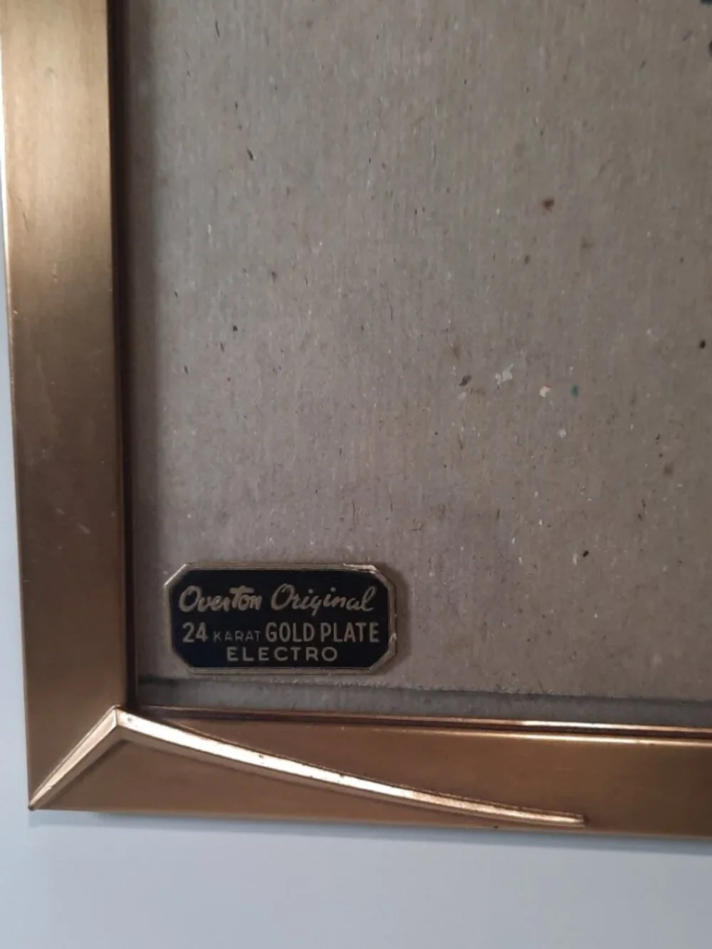 Vintage Picture Frame Overton Original 24 K Gold Plated Electro  Holds 8 x 10